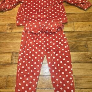 Little Lass Red Polka Dot Pajama Set 12M Super Soft #219
